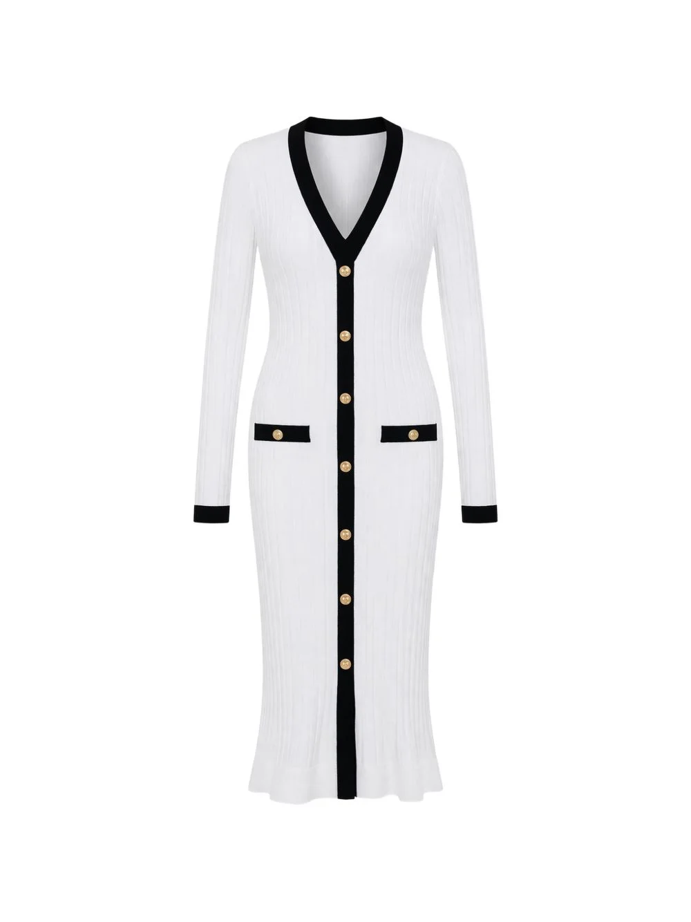 V-neck midi dress - 1