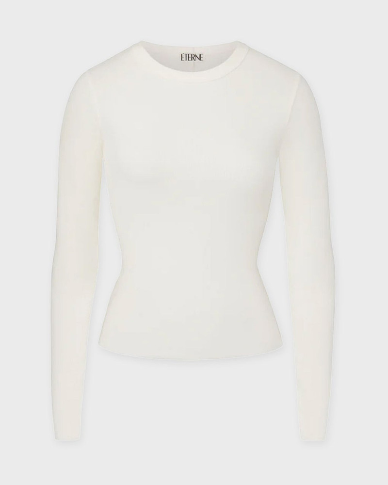LONG SLEEVE FITTED TOP Cream 1
