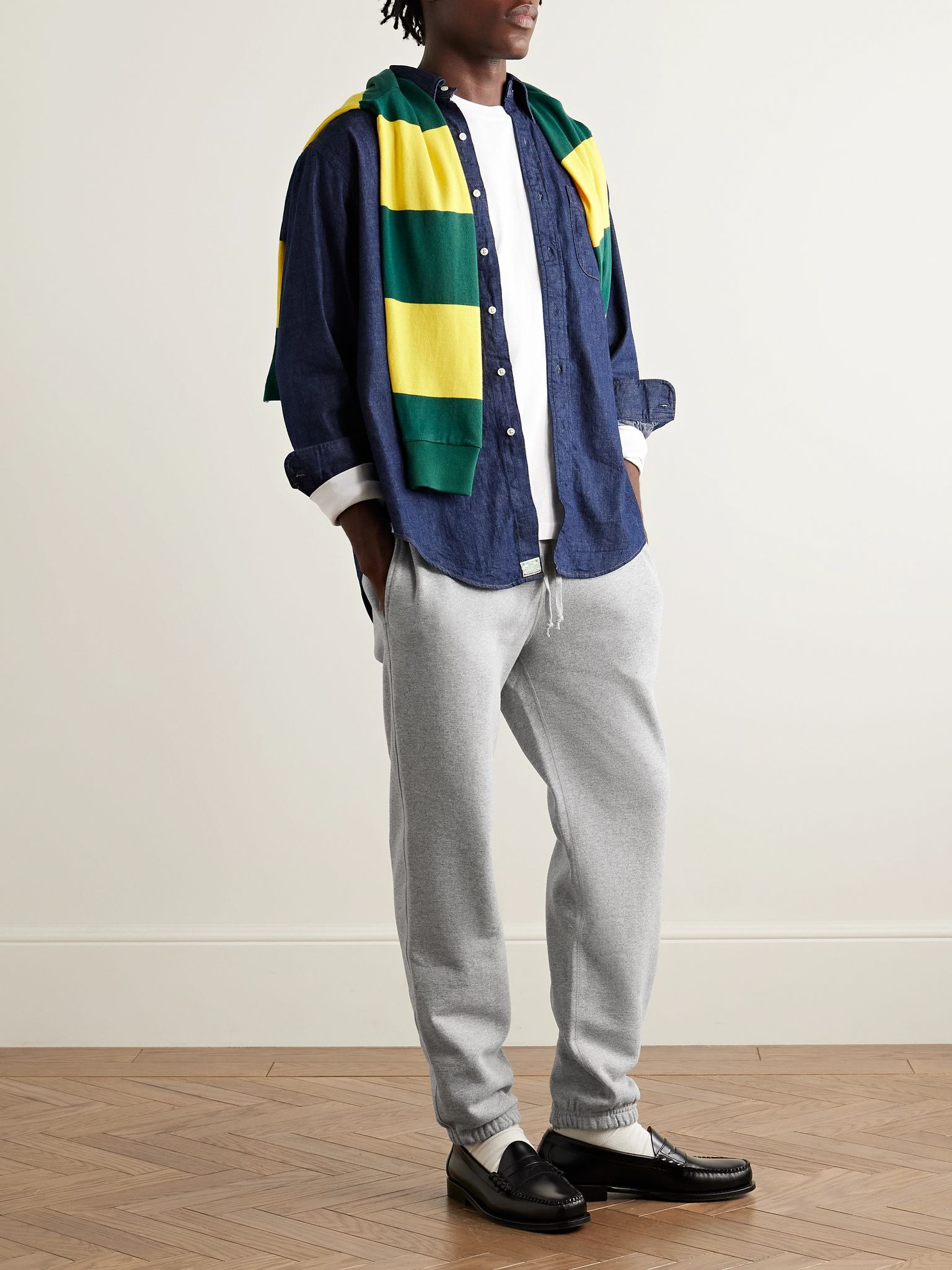 Core Tapered Logo-Embroidered Cotton-Jersey Sweatpants Gray - 2