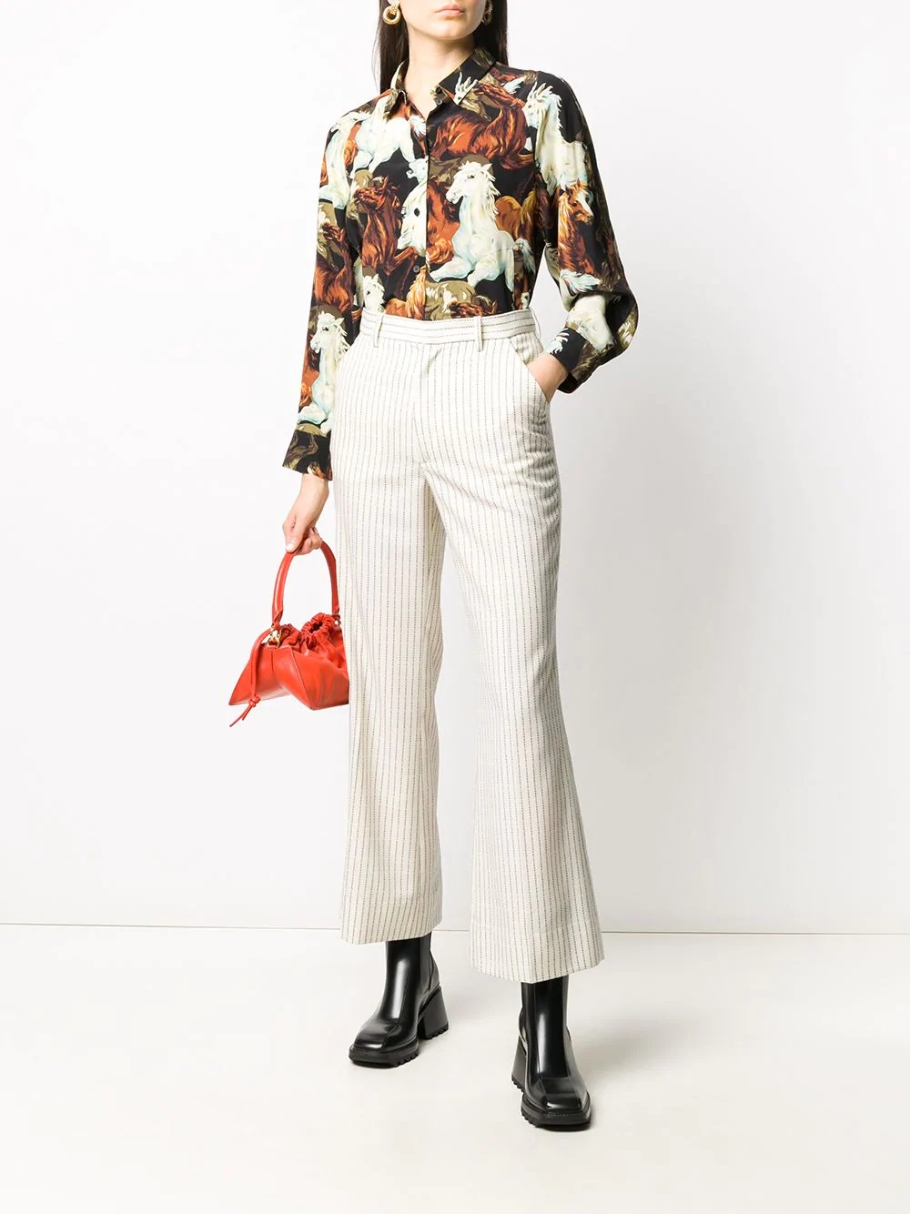 horse print silk shirt - 2