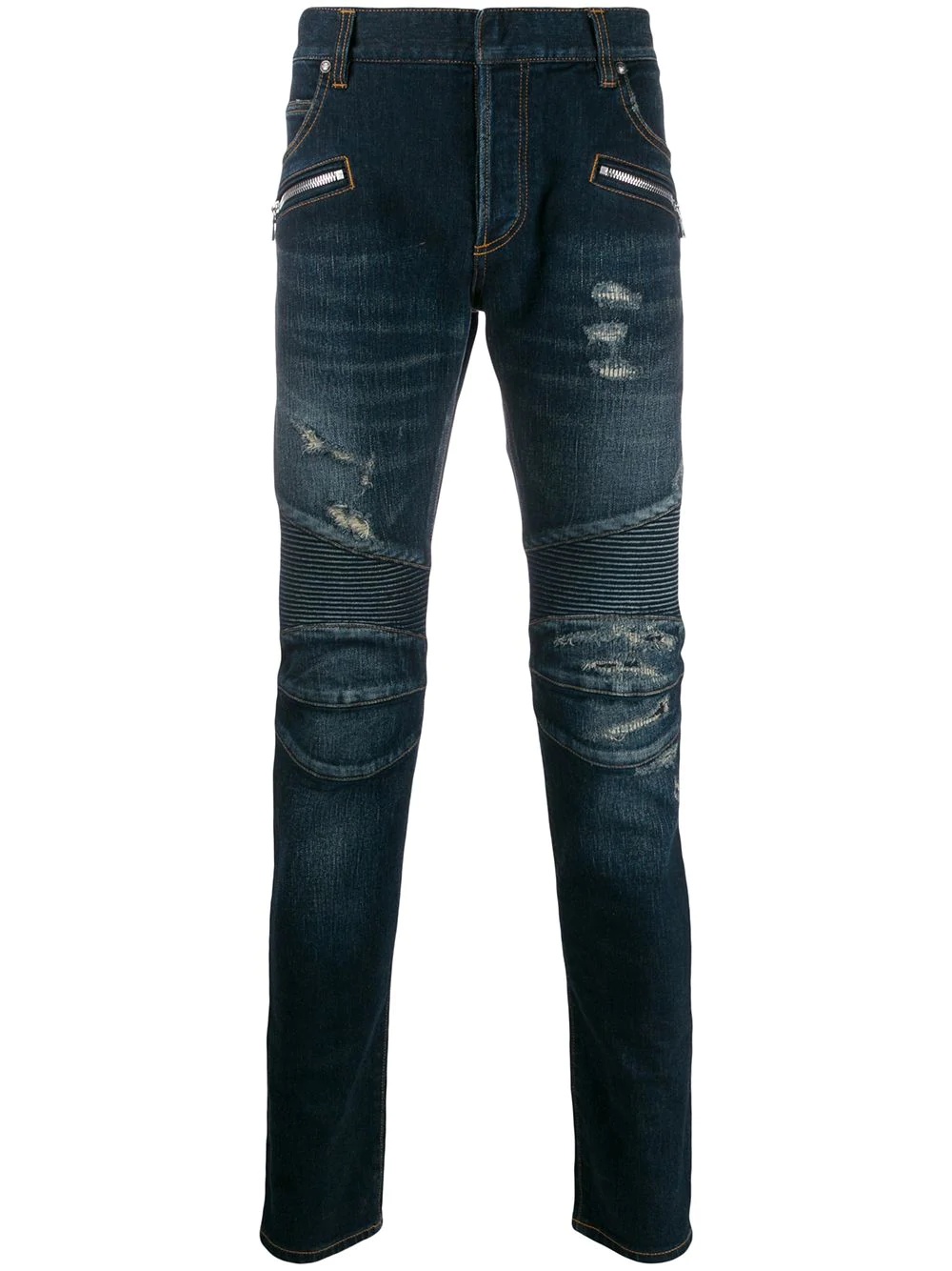 distressed skinny jeans - 1