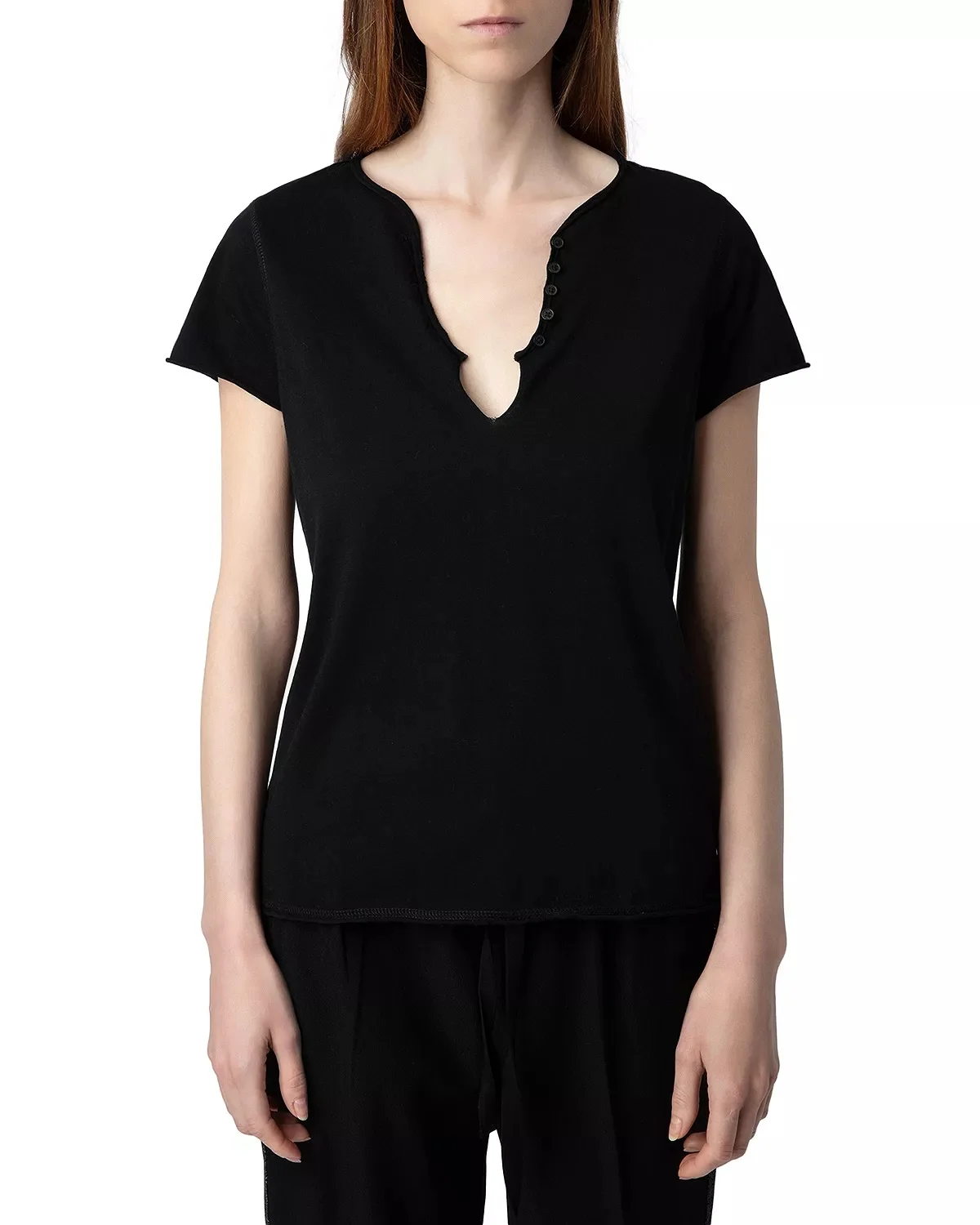 Diamanté Henley Tee - 1