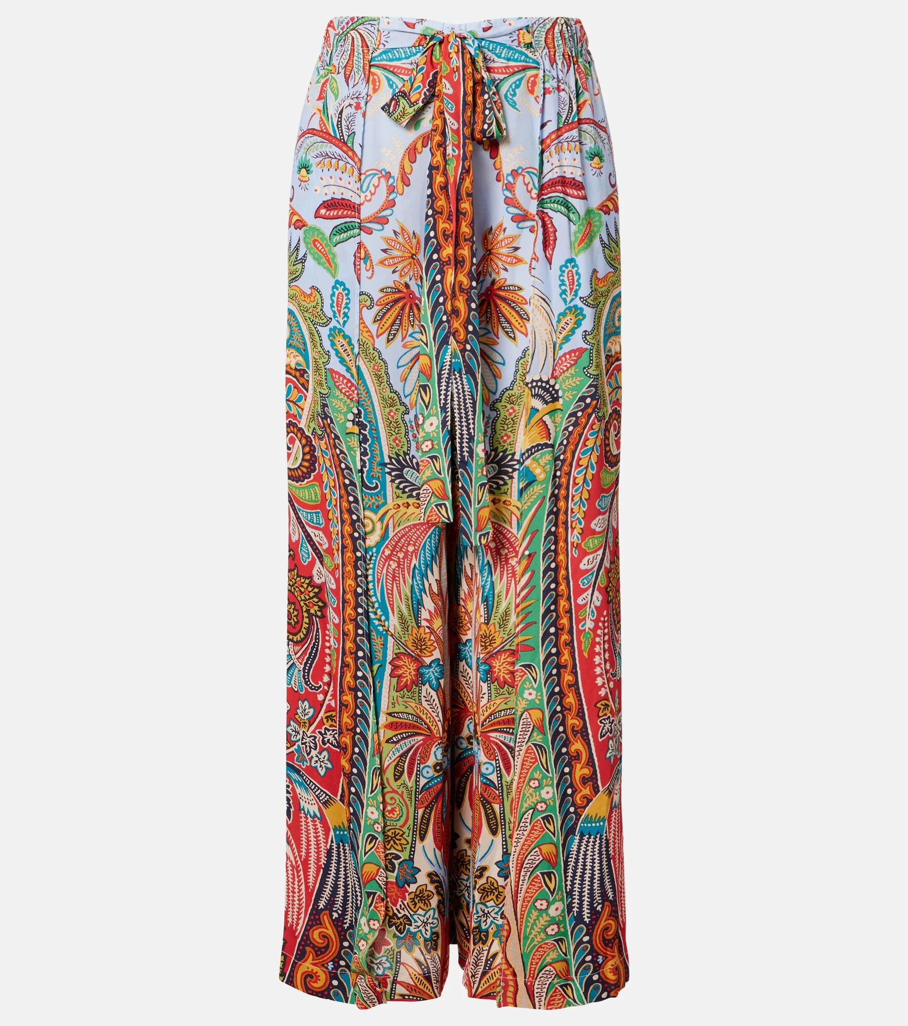 Paisley wide-leg pants - 1