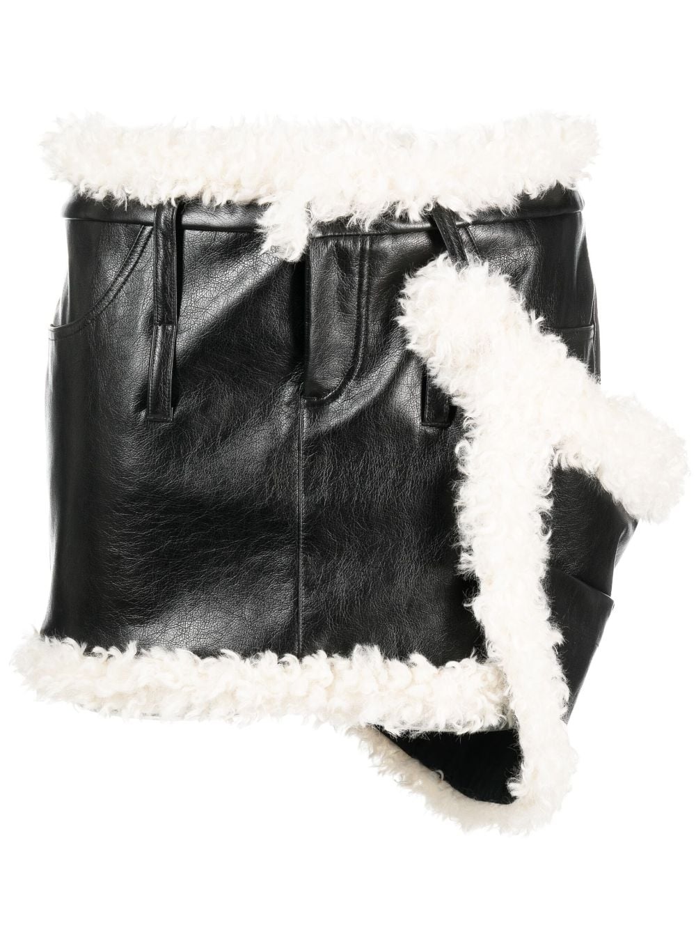 shearling-trim miniskirt - 1
