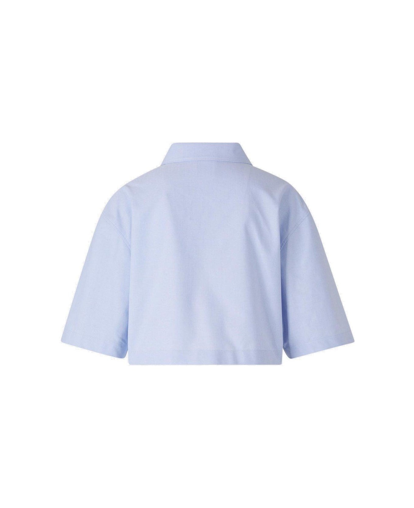 Collared Short-sleeve Cropped Shirt - 2