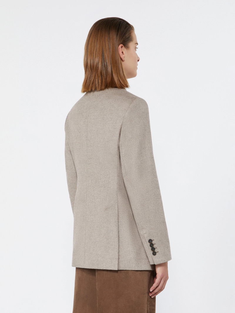 FLASH Double-breasted silk and cashmere blazer - SAND 4