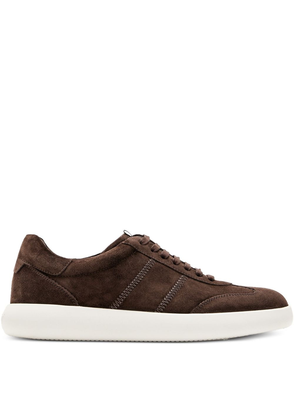 suede lace-up sneakers - 1