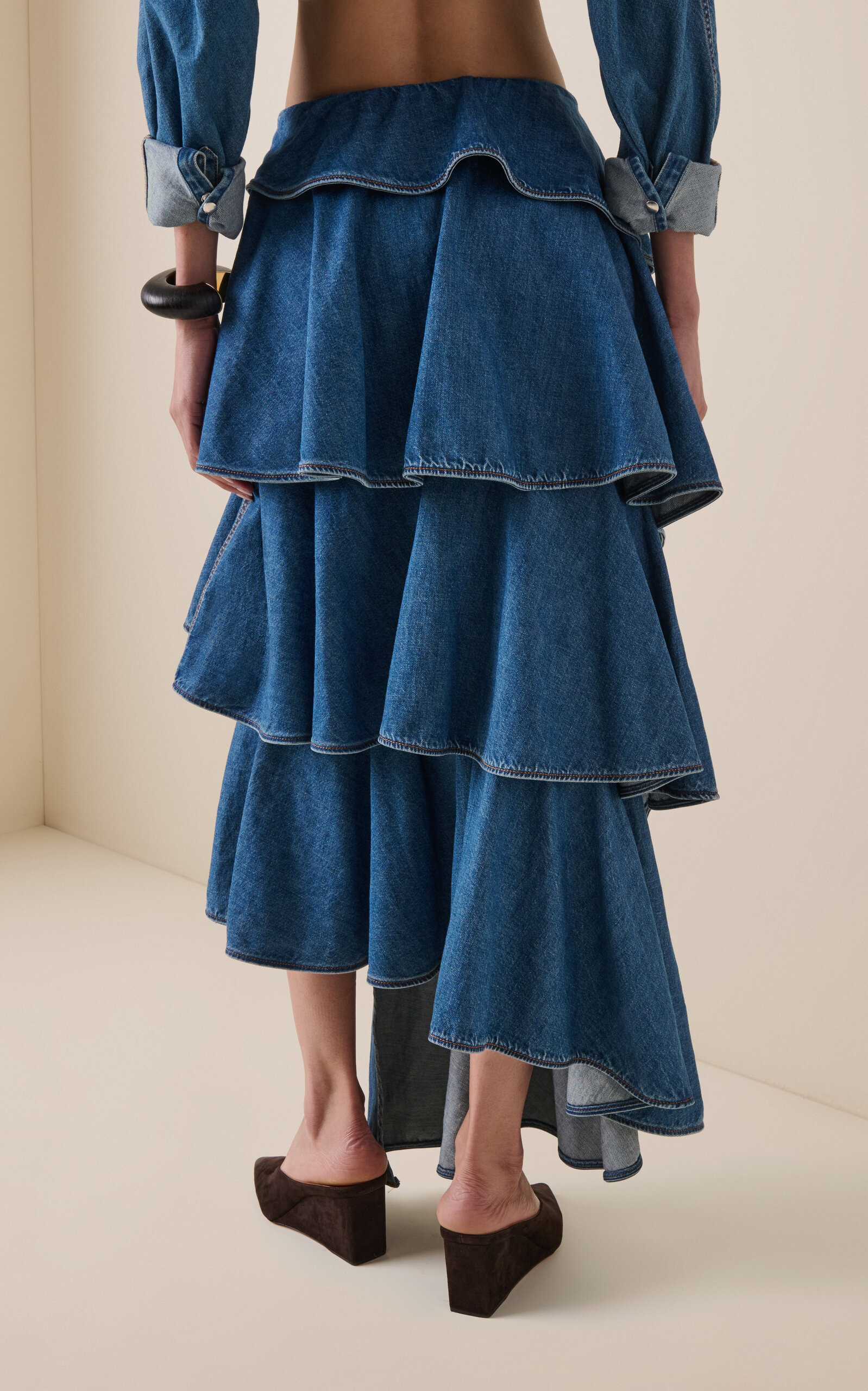 Spiral Denim Skirt blue - 4