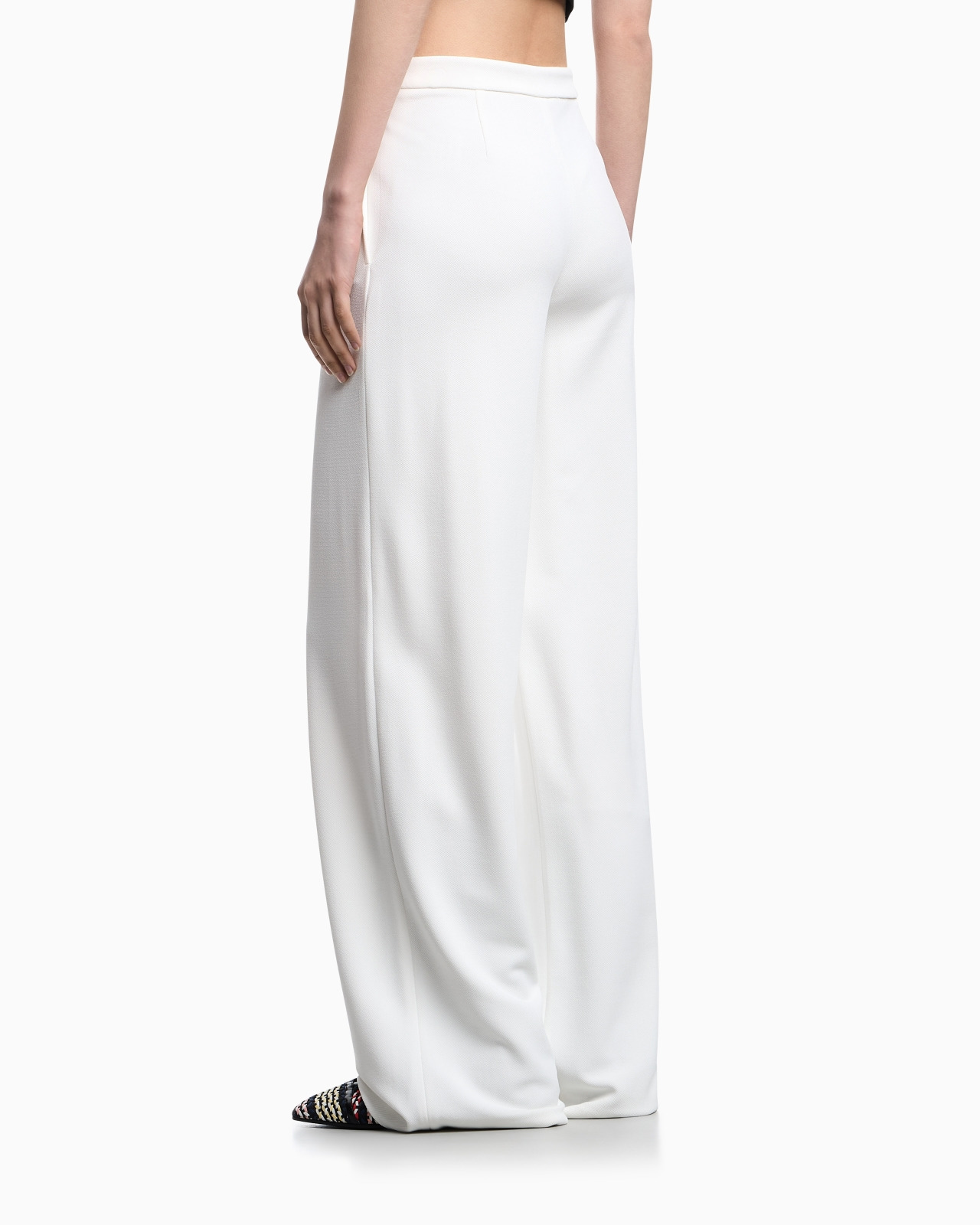 ICON COMPACT PIQUÉ PALAZZO TROUSERS - 3