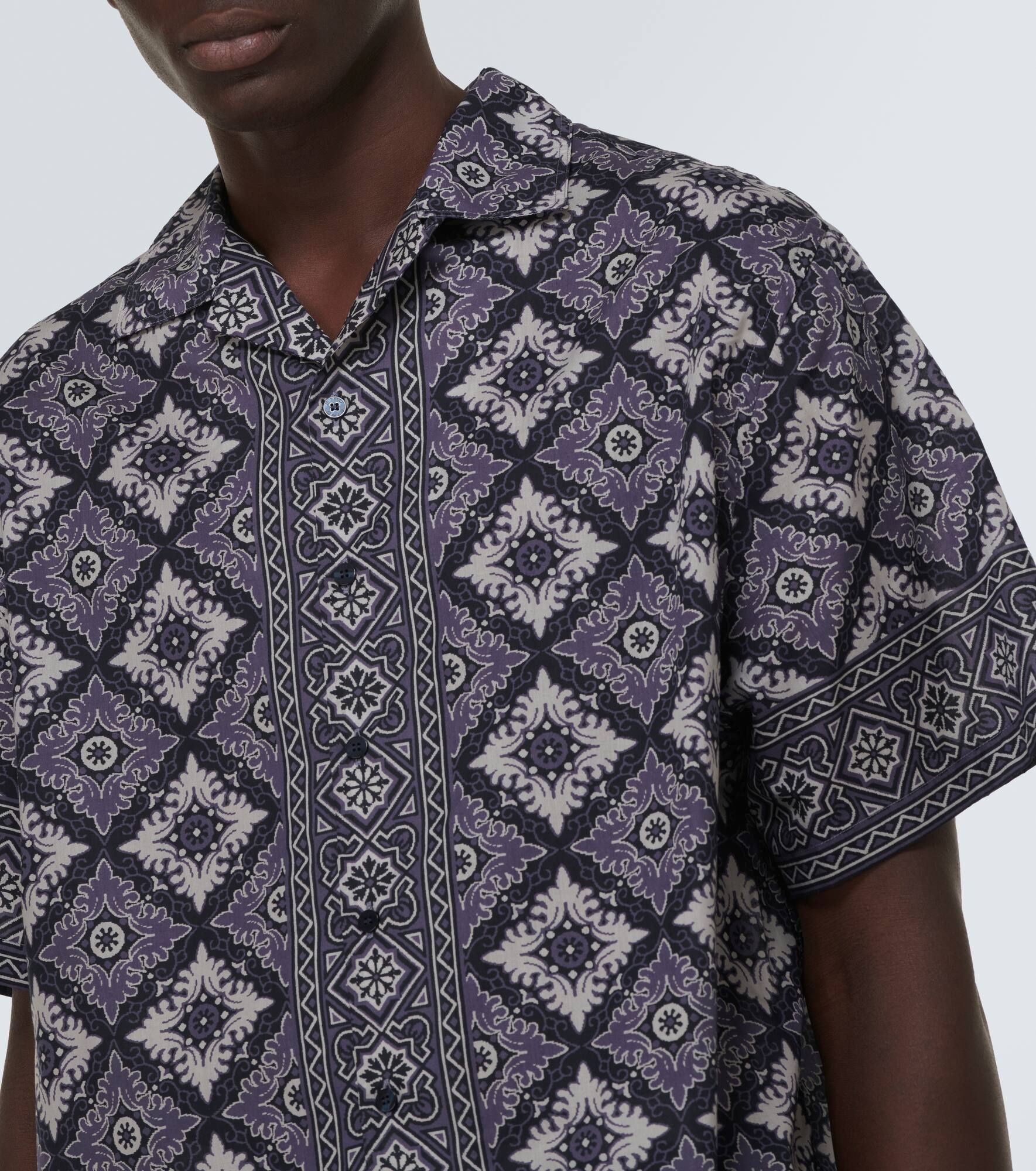 Printed cotton bowling shirt - 5