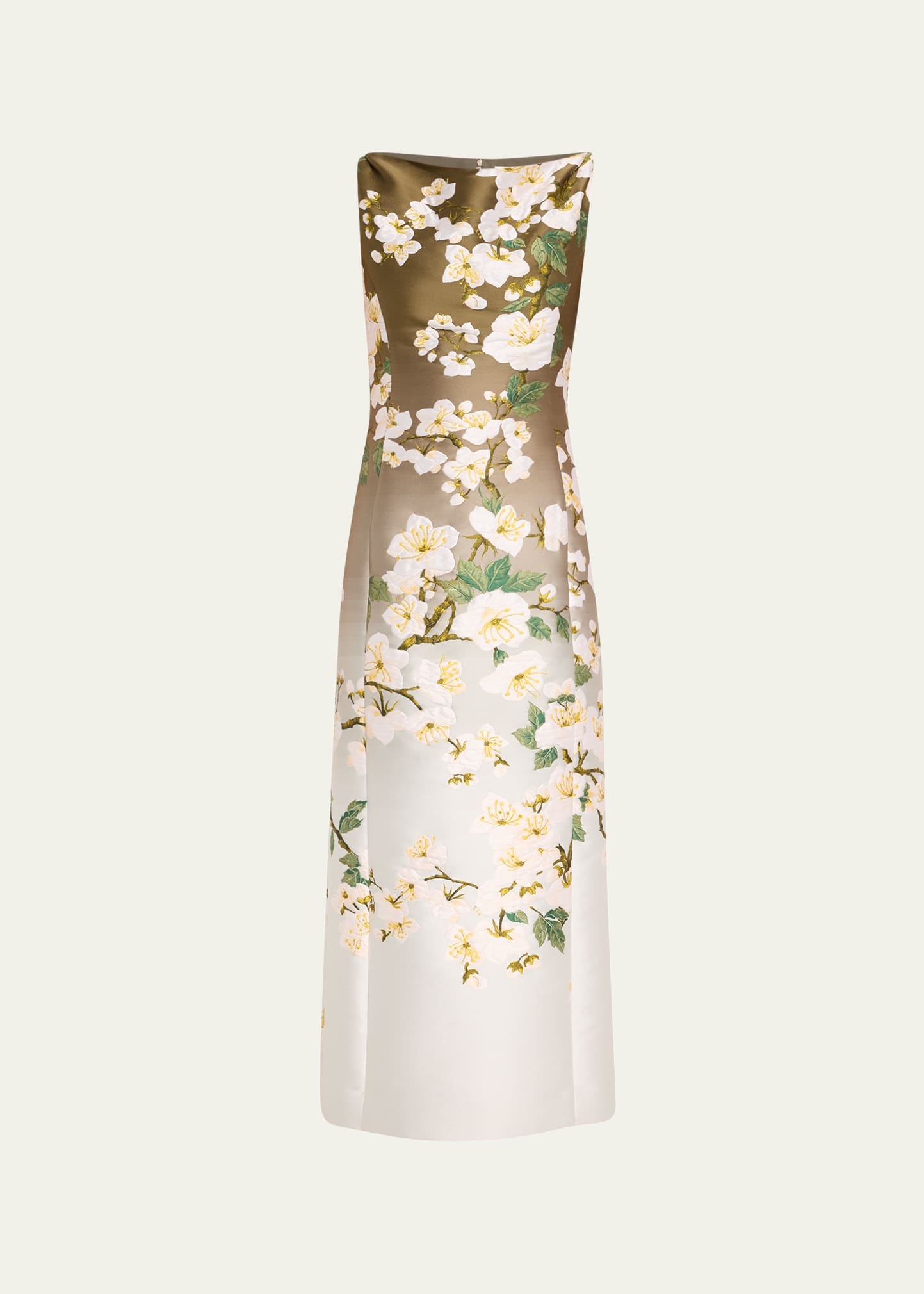 Cherry Blossom Jacquard Ombre Dress - 1