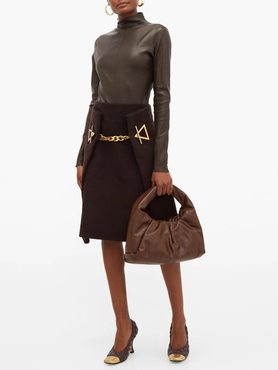 Bottega Veneta Chain-embellished cashmere skirt outlook