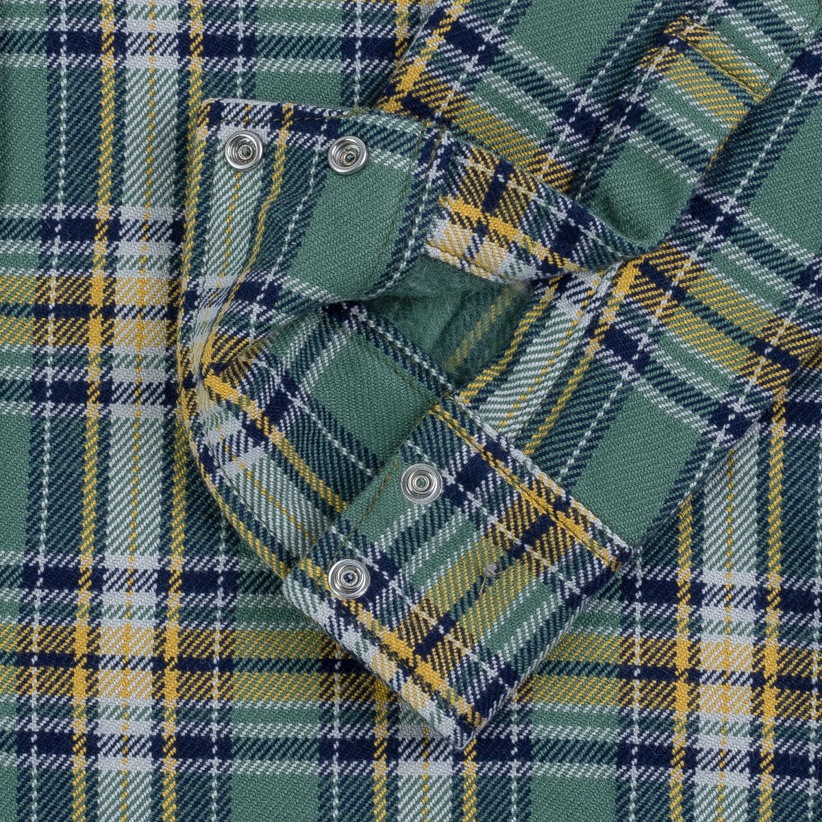 Ultra Heavy Flannel Tartan Check Western Shirt - Green - 9