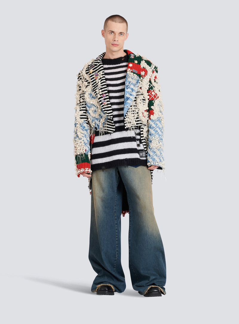 Balmain Wide-legged faded cotton reversed jeans outlook