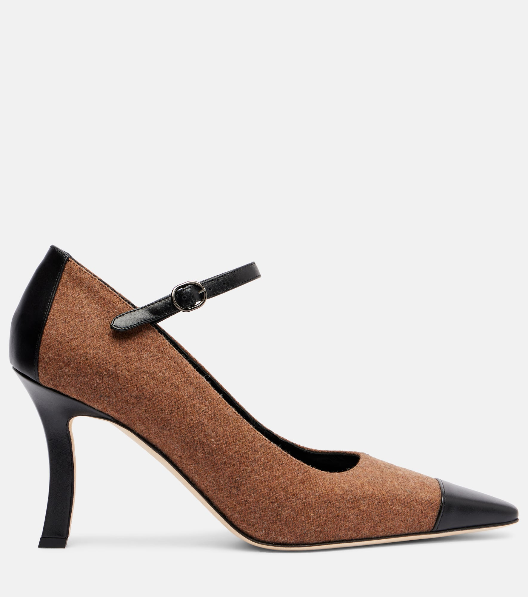 Semele 90 leather-trimmed tweed pumps - 4