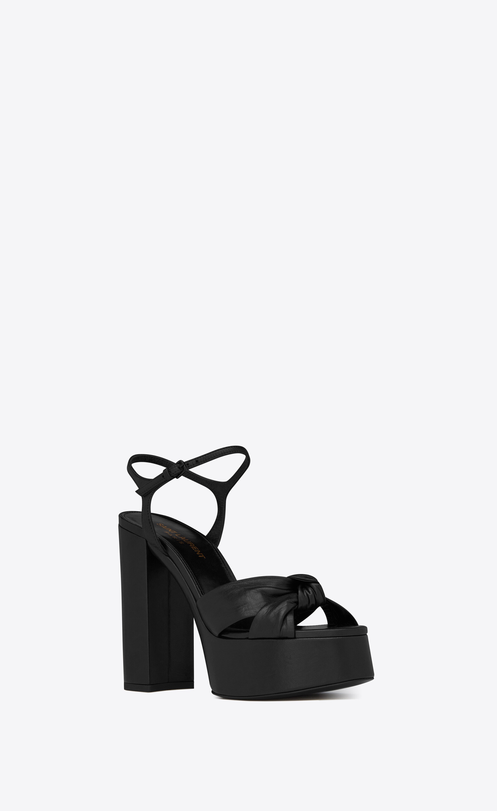 bianca platform sandals in smooth leather - 3