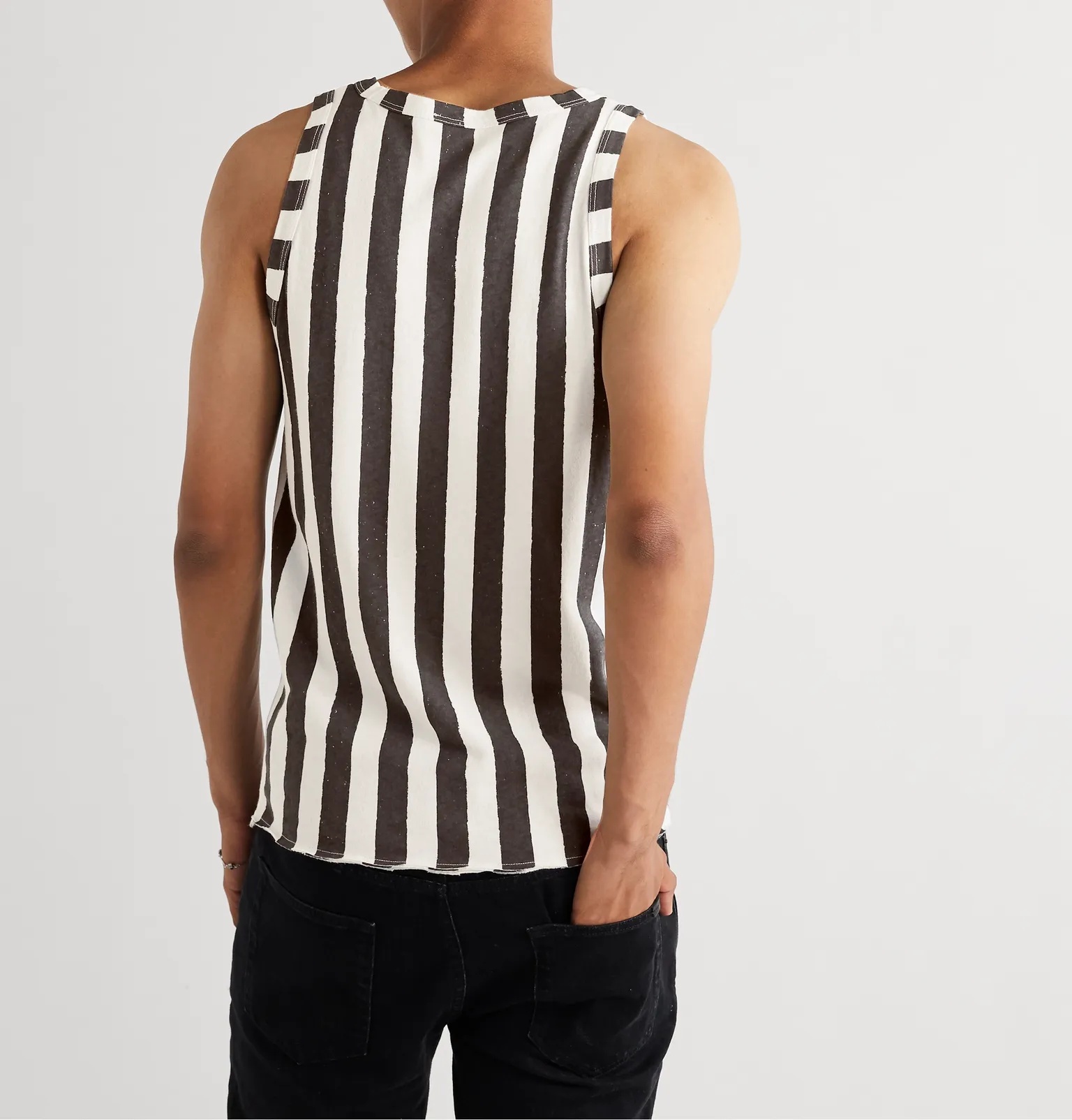 Slim-Fit Striped Cotton-Jersey Tank Top - 4