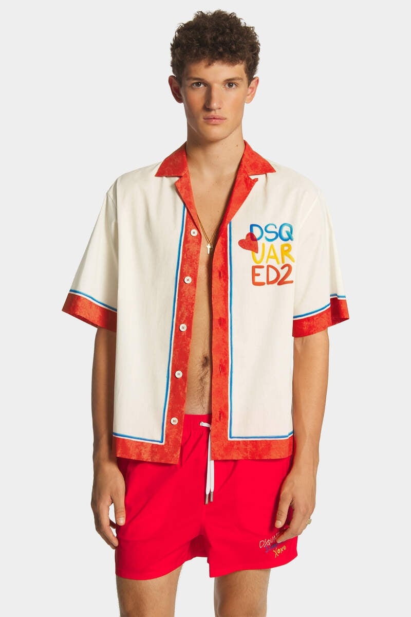 SUMMER LOVERS DROP SHOULDER MUSLIN BOWLING SHIRT - 3