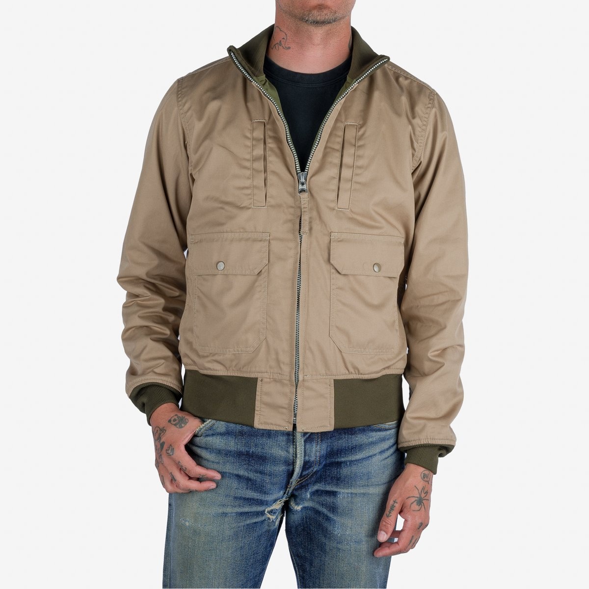 IHJ-130-OLV-NP Reversible Tanker Jacket - Olive - 12