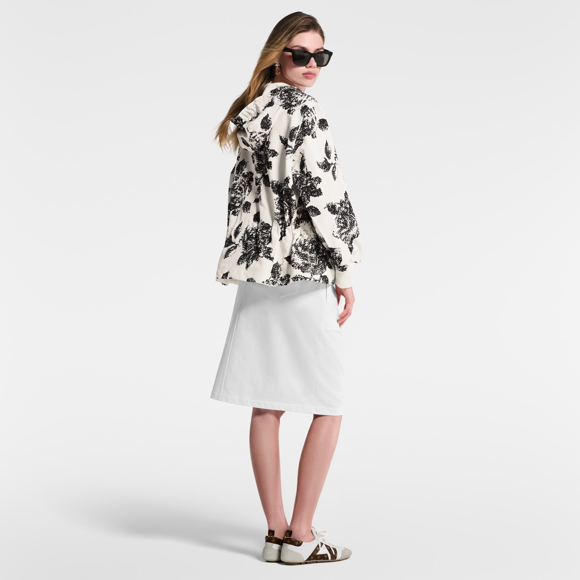 Floral Print Hooded Parka - 5