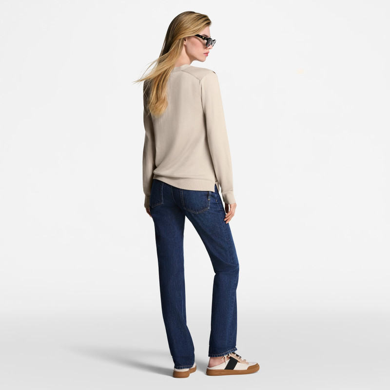 Straight-Cut Washed Denim Jeans 5