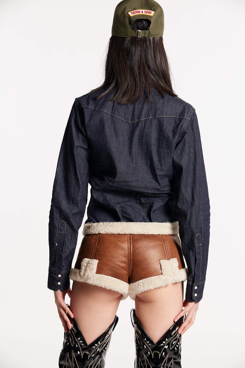 FAUX SHEARLING HOT PANTS - 2