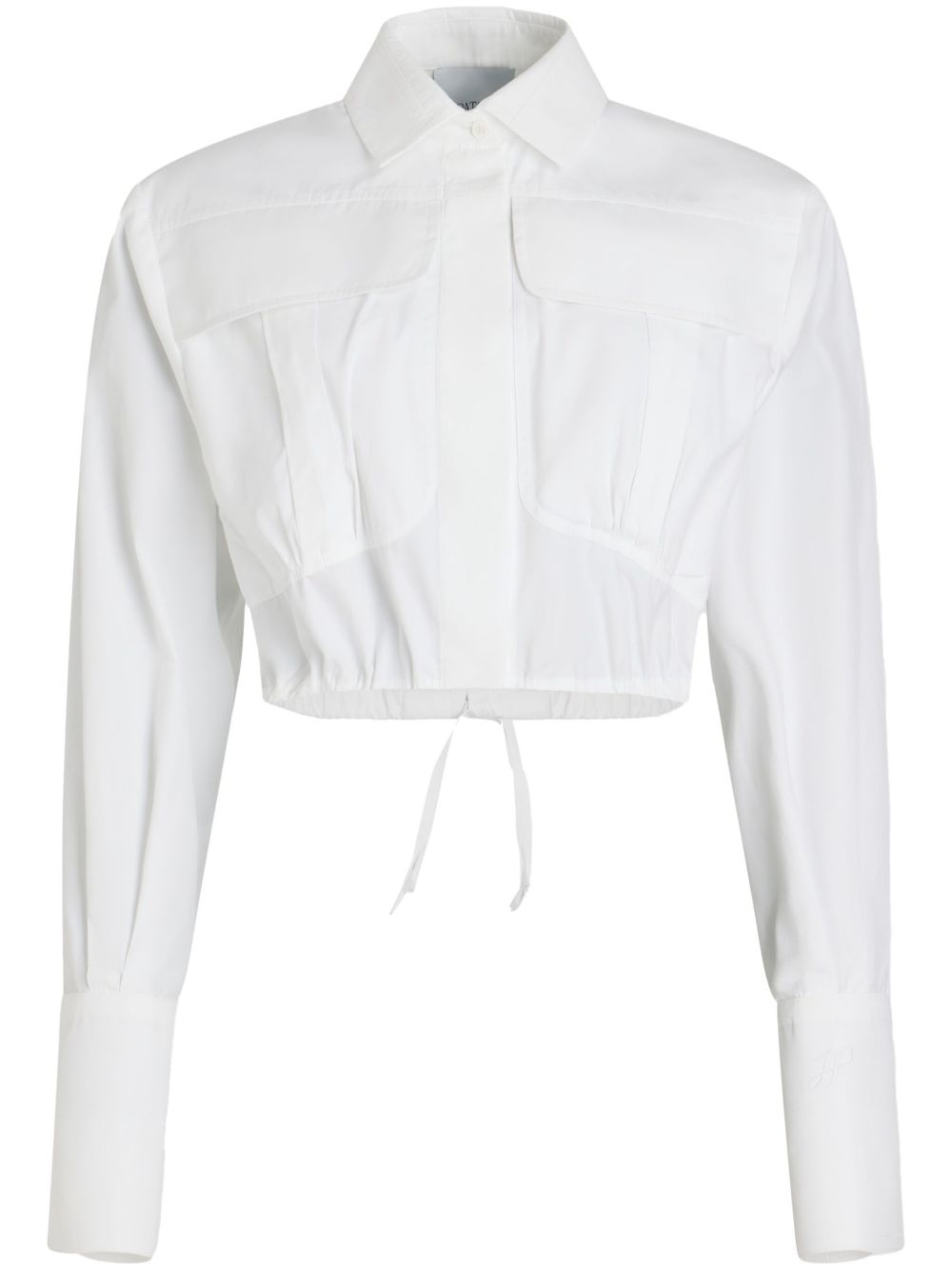 cropped poplin safari shirt - 1
