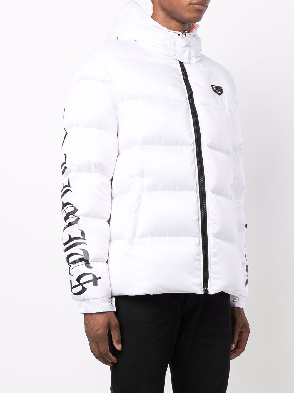 logo-print padded jacket - 4