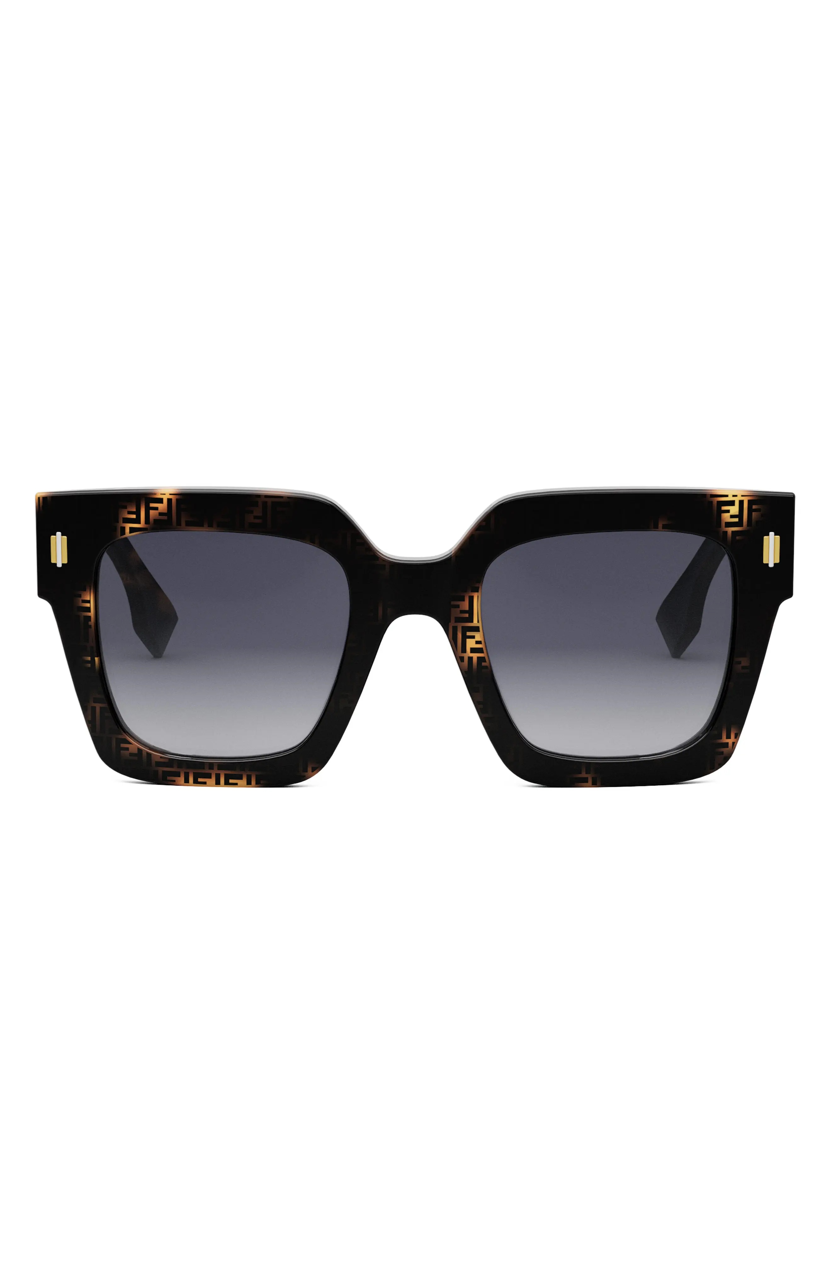 'Fendi Roma 50mm Square Sunglasses in Havana /Gradient Smoke - 1