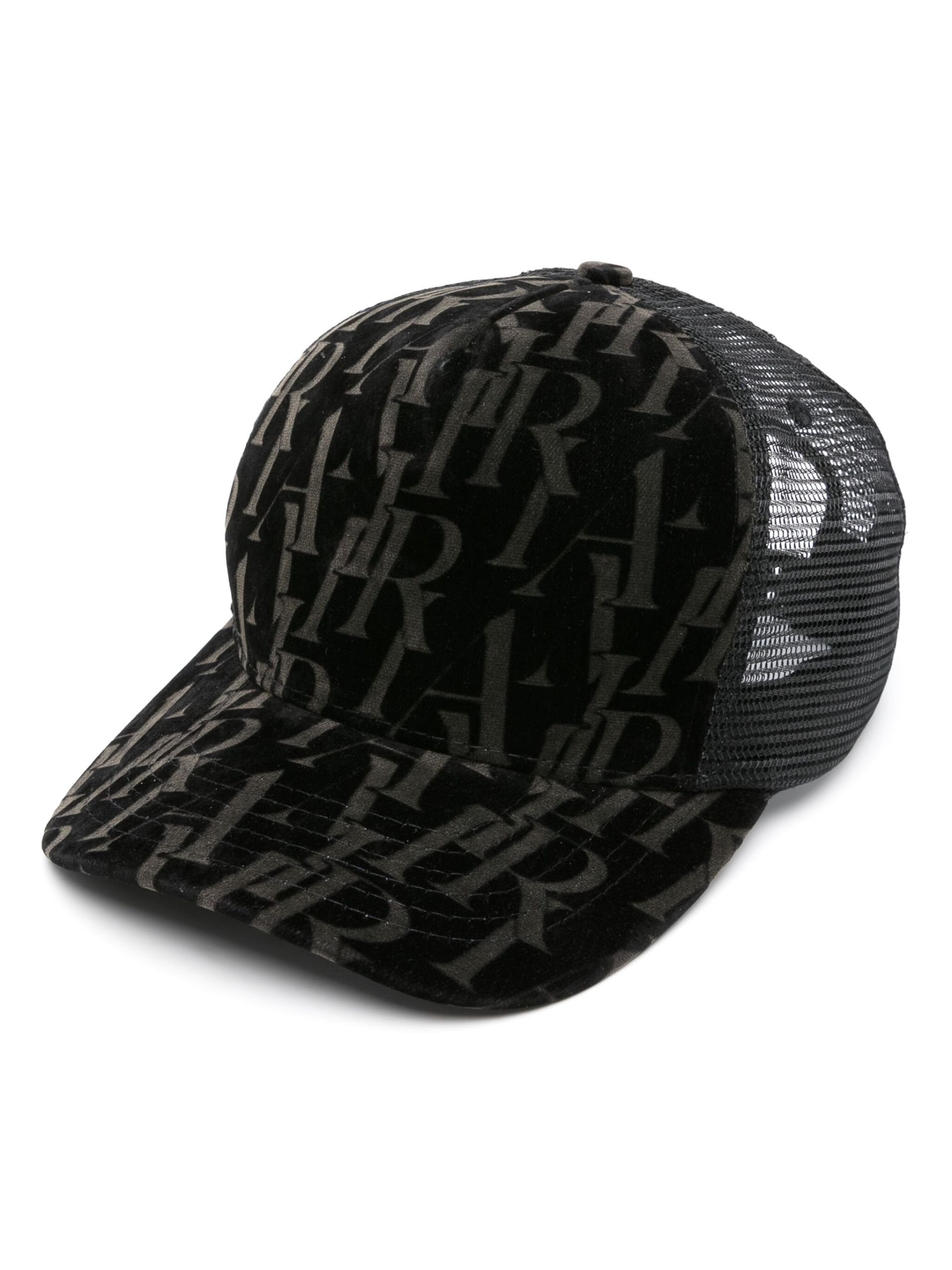 Black Monogram Velvet Baseball Cap - 1