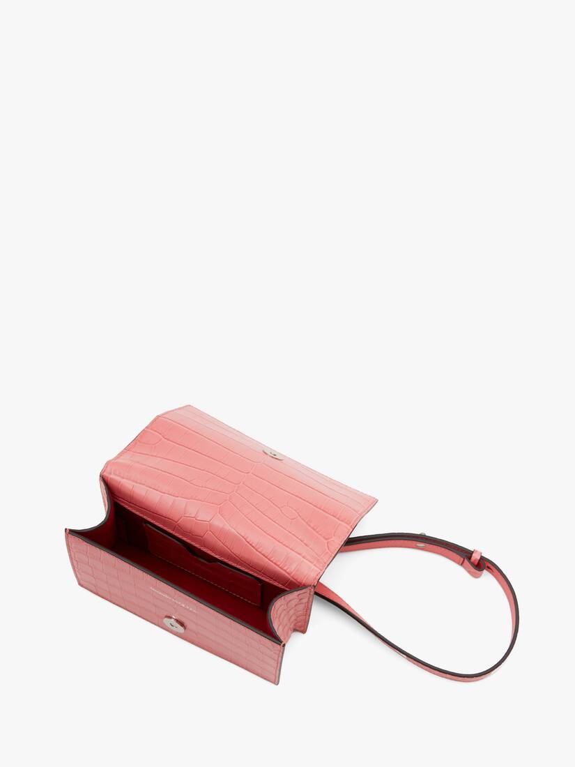 Mini Jewelled Satchel in Coral - 4