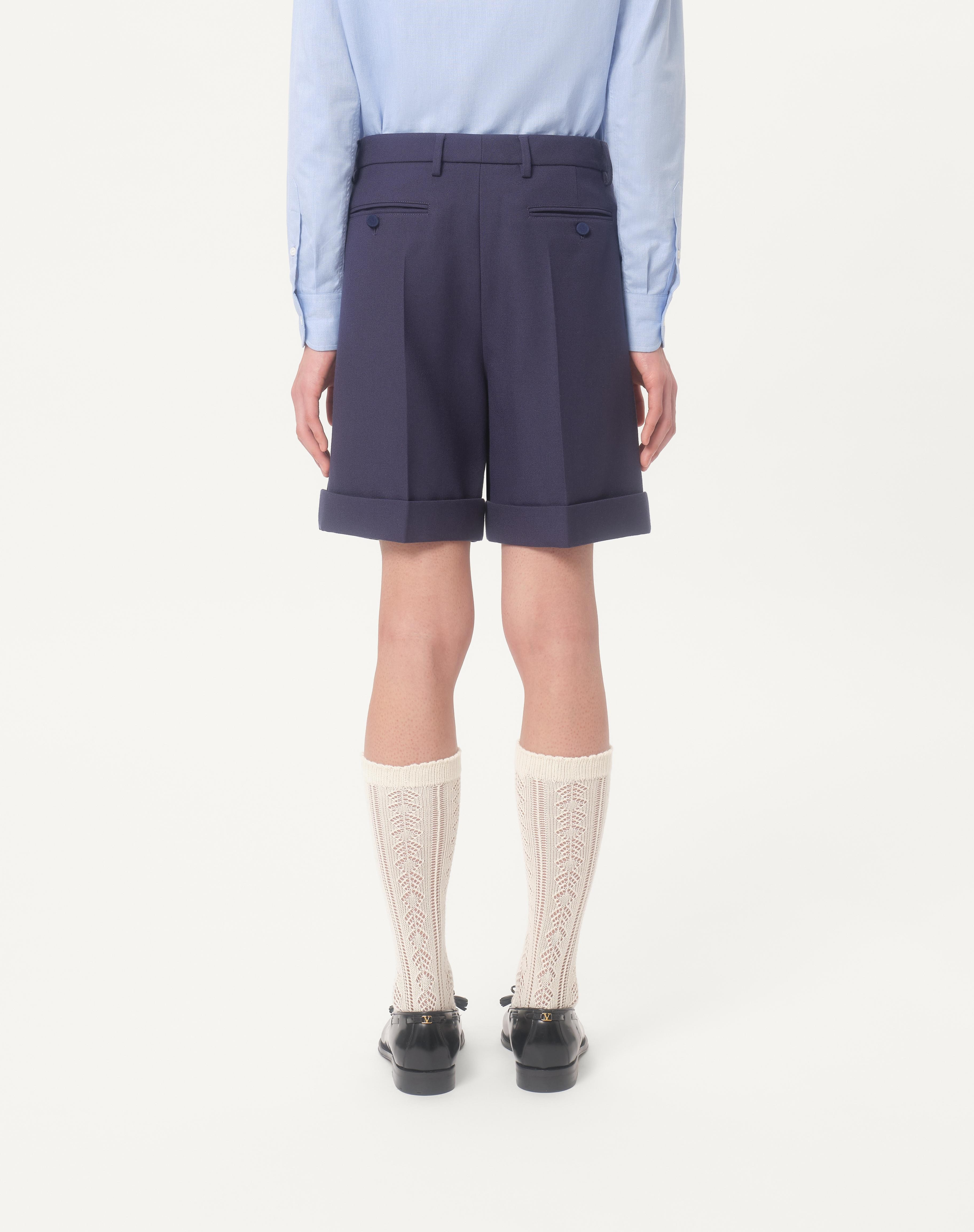 CUFFED WOOL GABARDINE BERMUDA SHORTS - 5