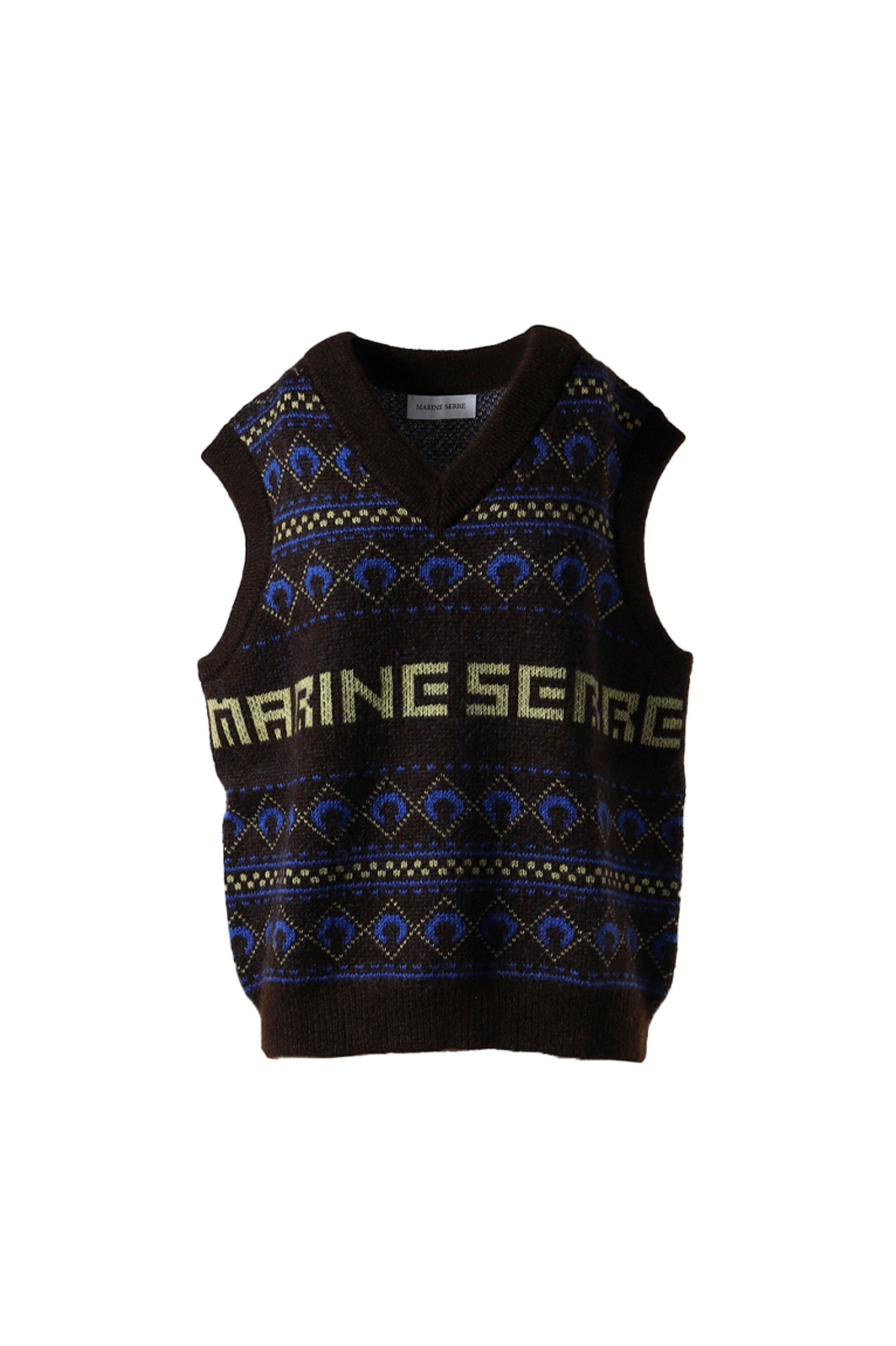 MARINE SERRE JACQUARD KNIT VEST / BRW - 5