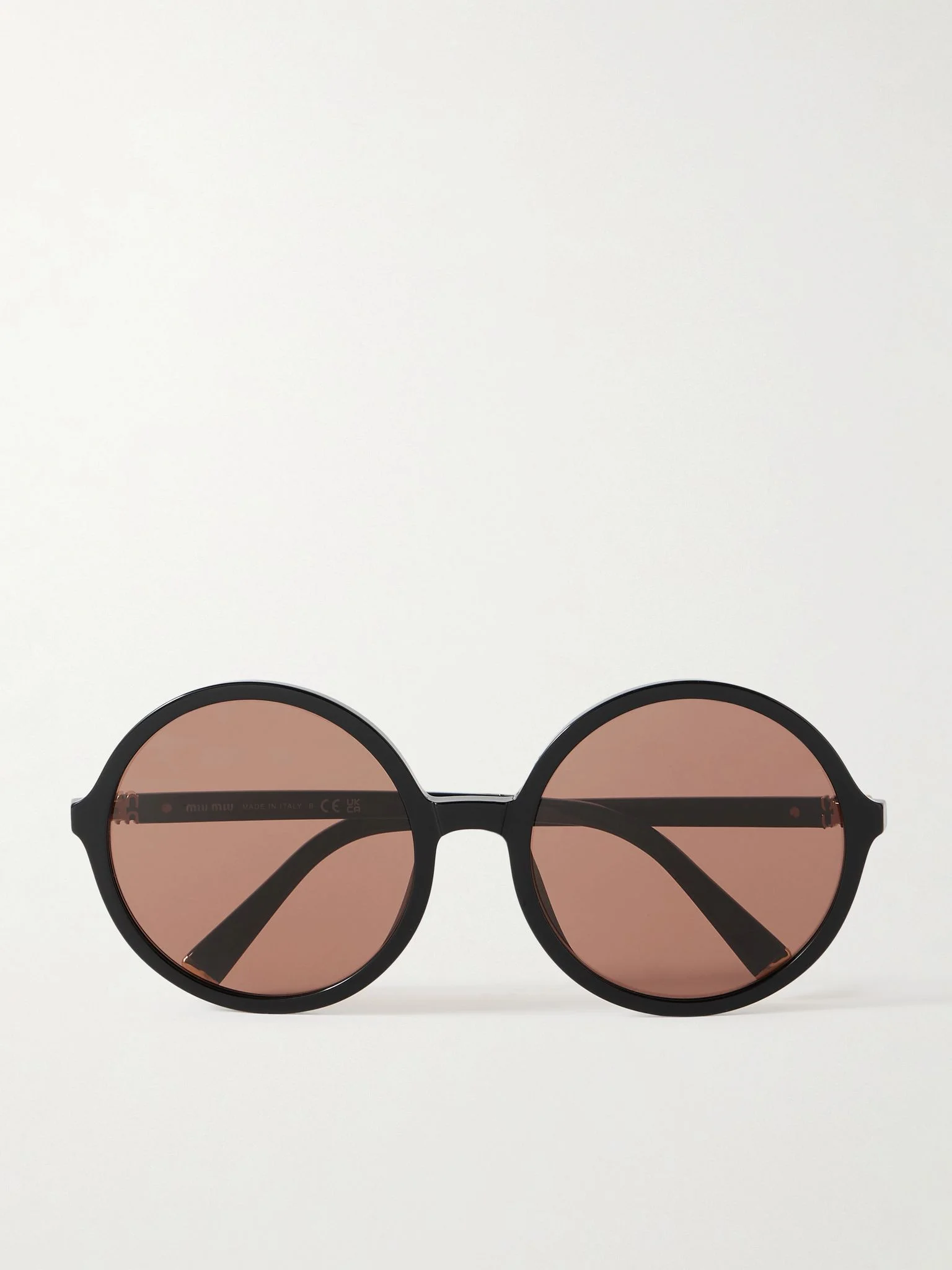 Round-frame acetate sunglasses Black - 1