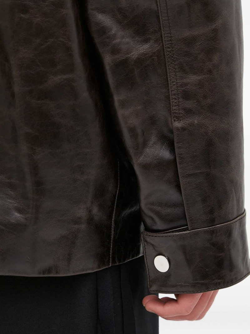 snap-fastening flap-pockets leather jacket 4
