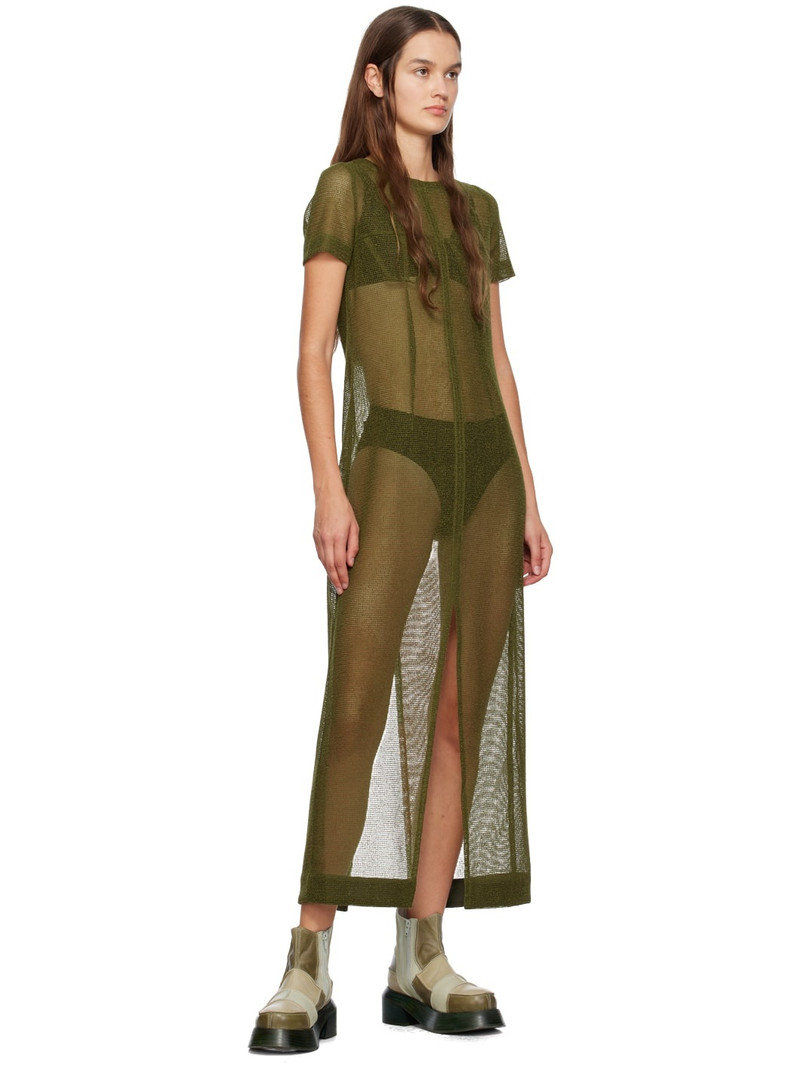 ECKHAUS LATTA Khaki Patchwork Ankle Boots outlook