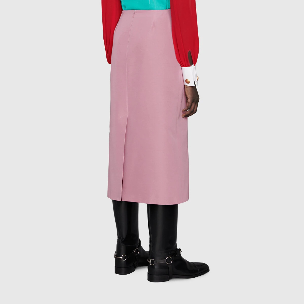 Cotton viscose faille skirt - 4