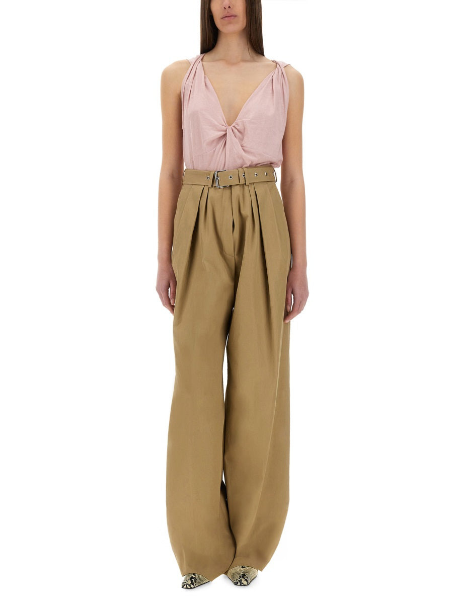 Dries Van Noten Women Wide-Leg Pants With Belt - 2