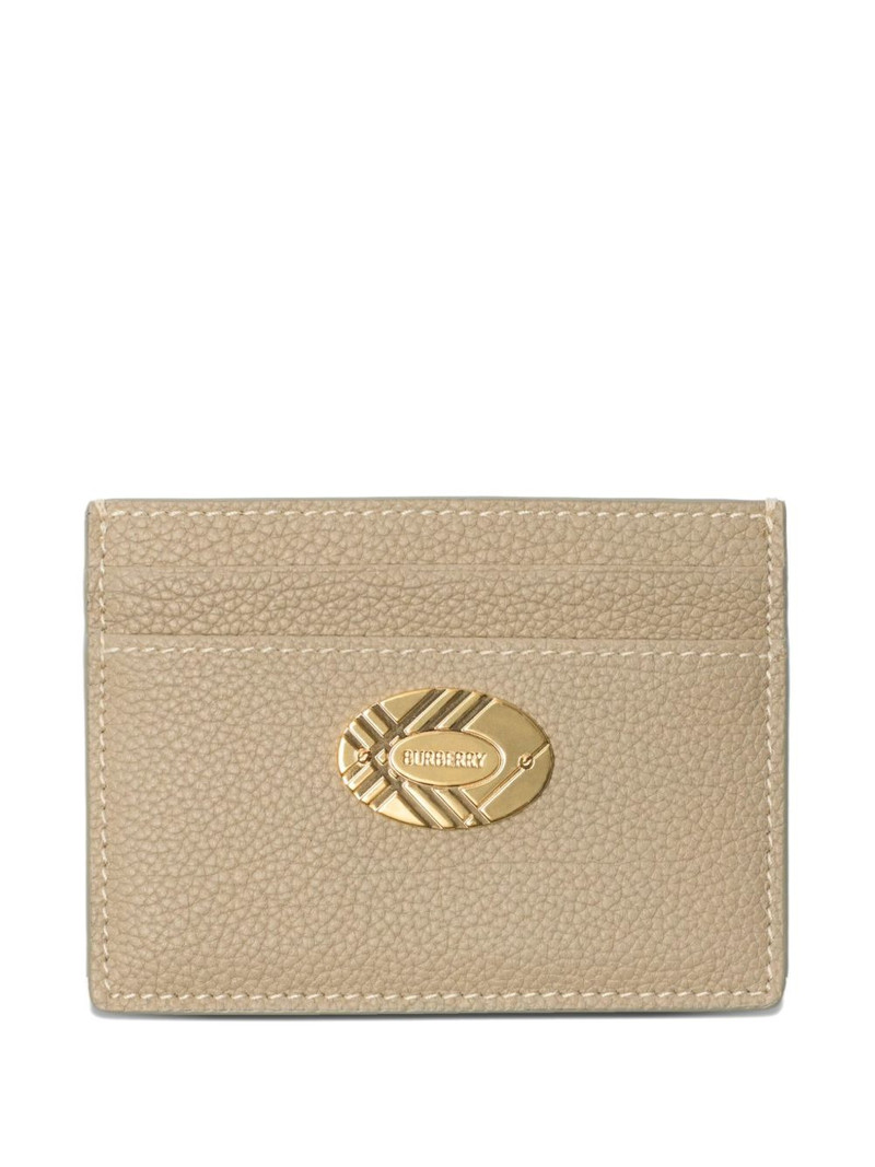 logo-plaque leather card holder 1