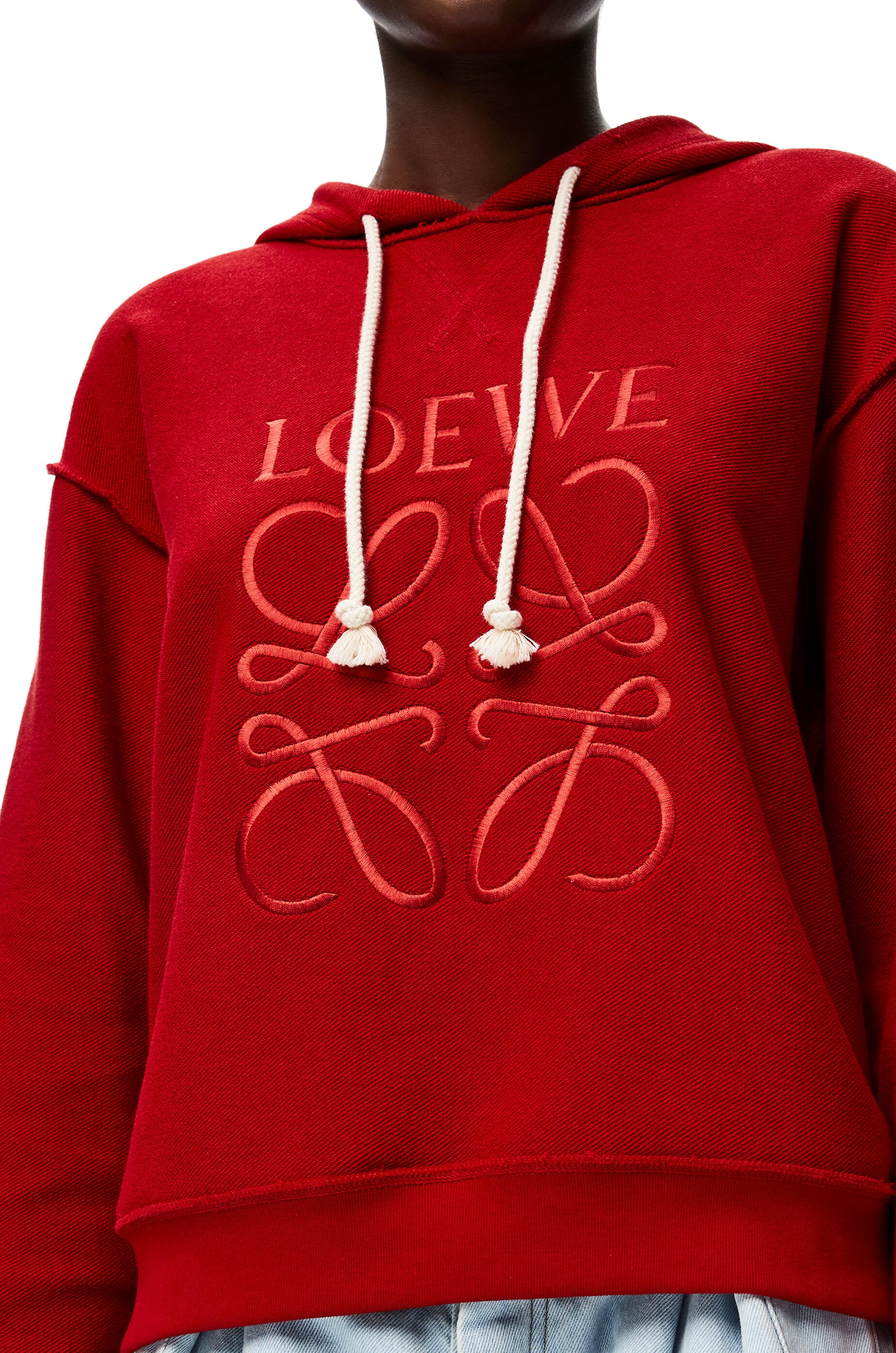 LOEWE anagram embroidered hoodie in cotton - 5