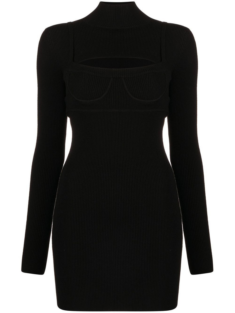 늑골 니트 bodycon 미니 드레스 1