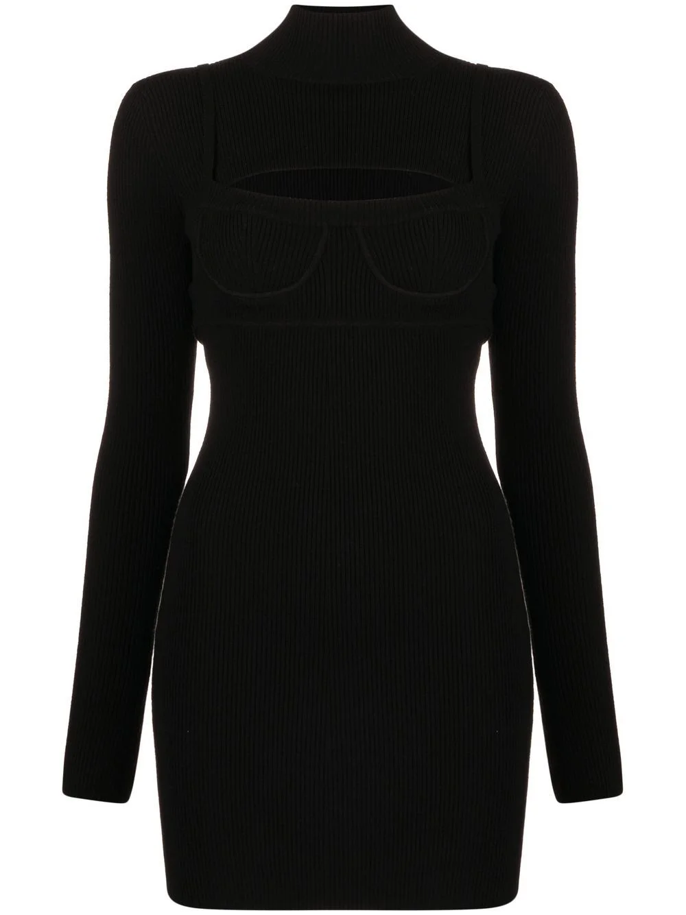 ribbed-knit bodycon mini dress - 1