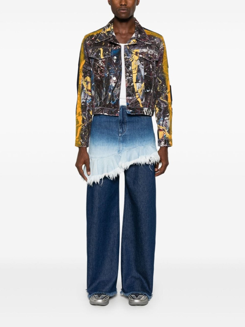 CHARLES JEFFREY LOVERBOY Painted denim jacket outlook