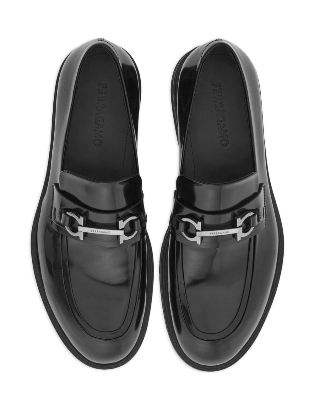 Gancini-ornament leather loafers - 4
