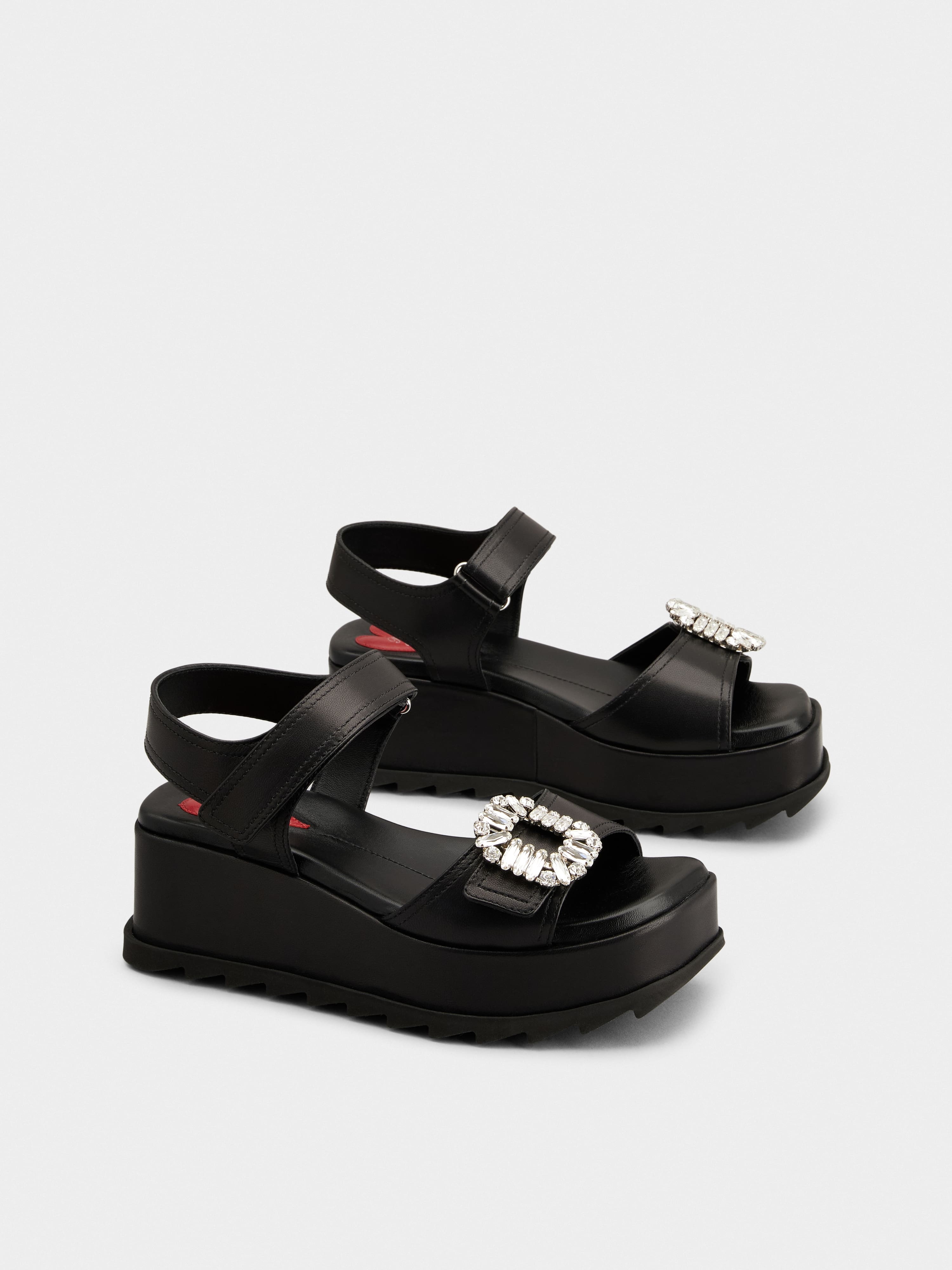 Slidy Viv' Wedge Sandals in leather - 2