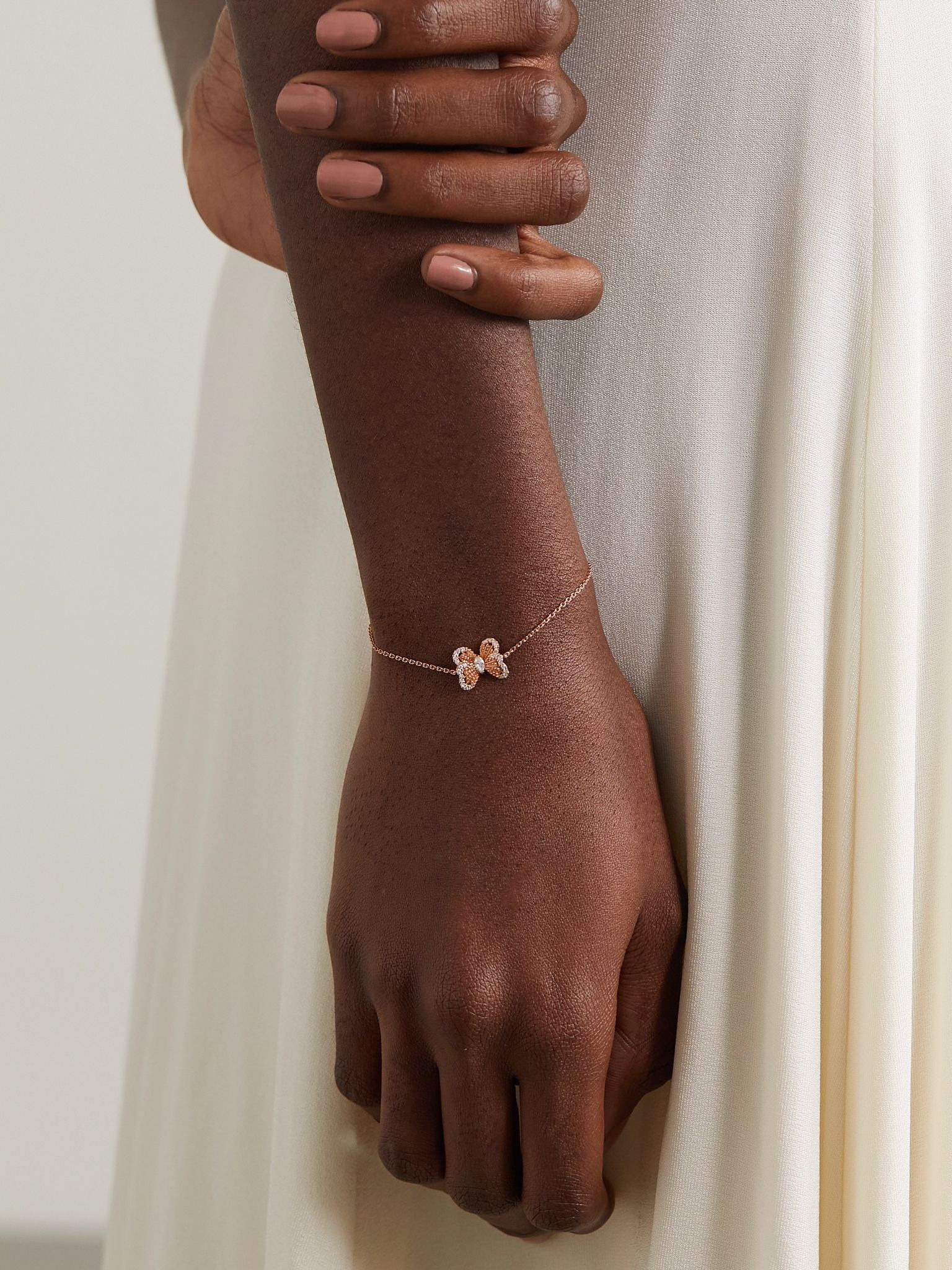 Portraits of Nature Butterfly 18-karat rose gold diamond bracelet Gold - 2
