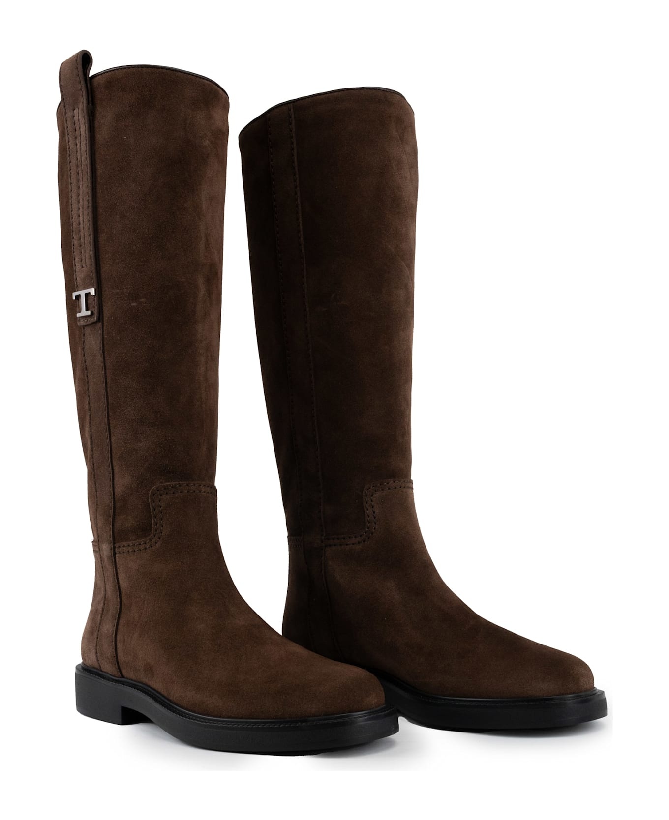 Suede Boot And Metal Logo - 3