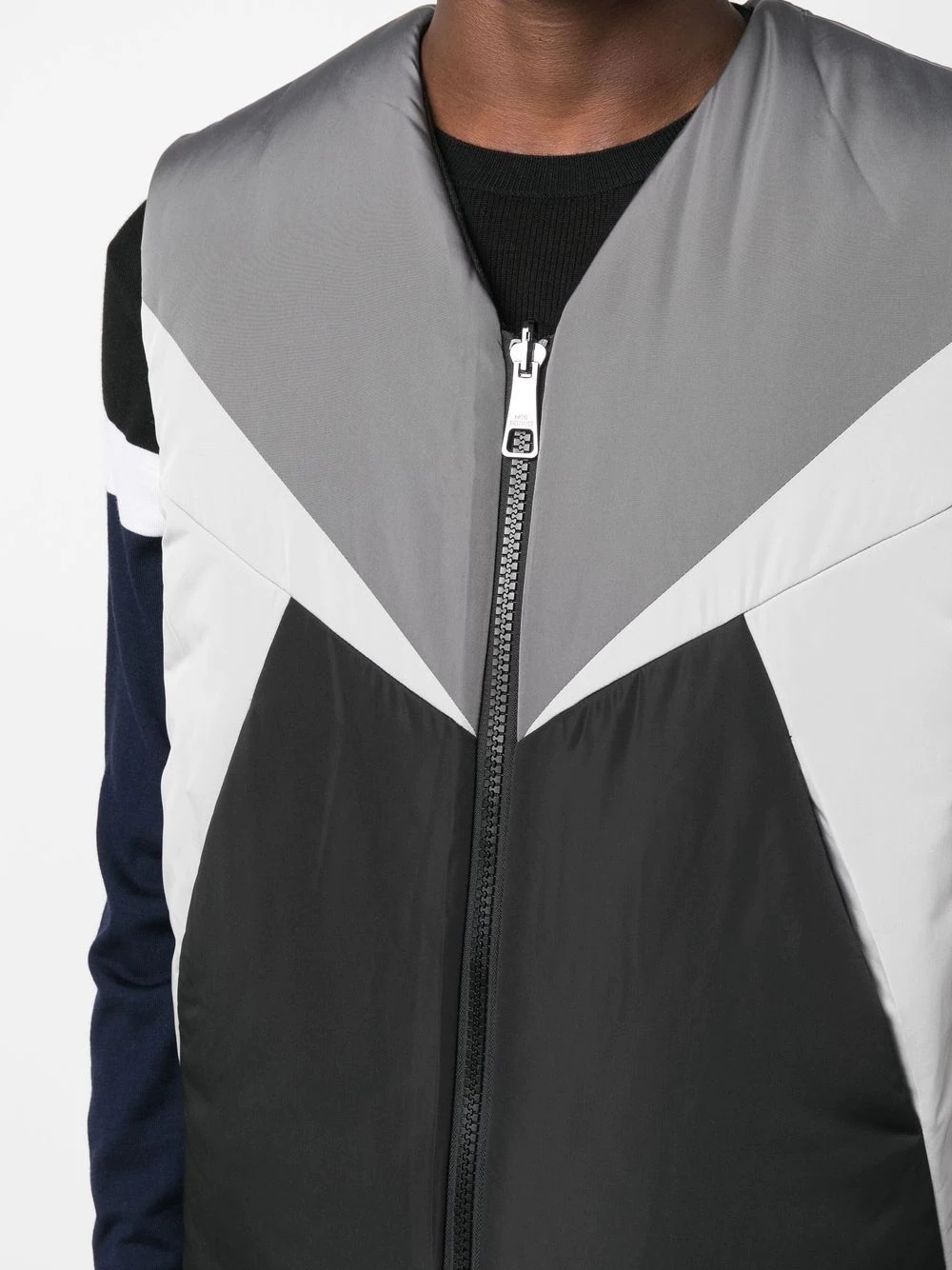 colour-block panel gilet - 5