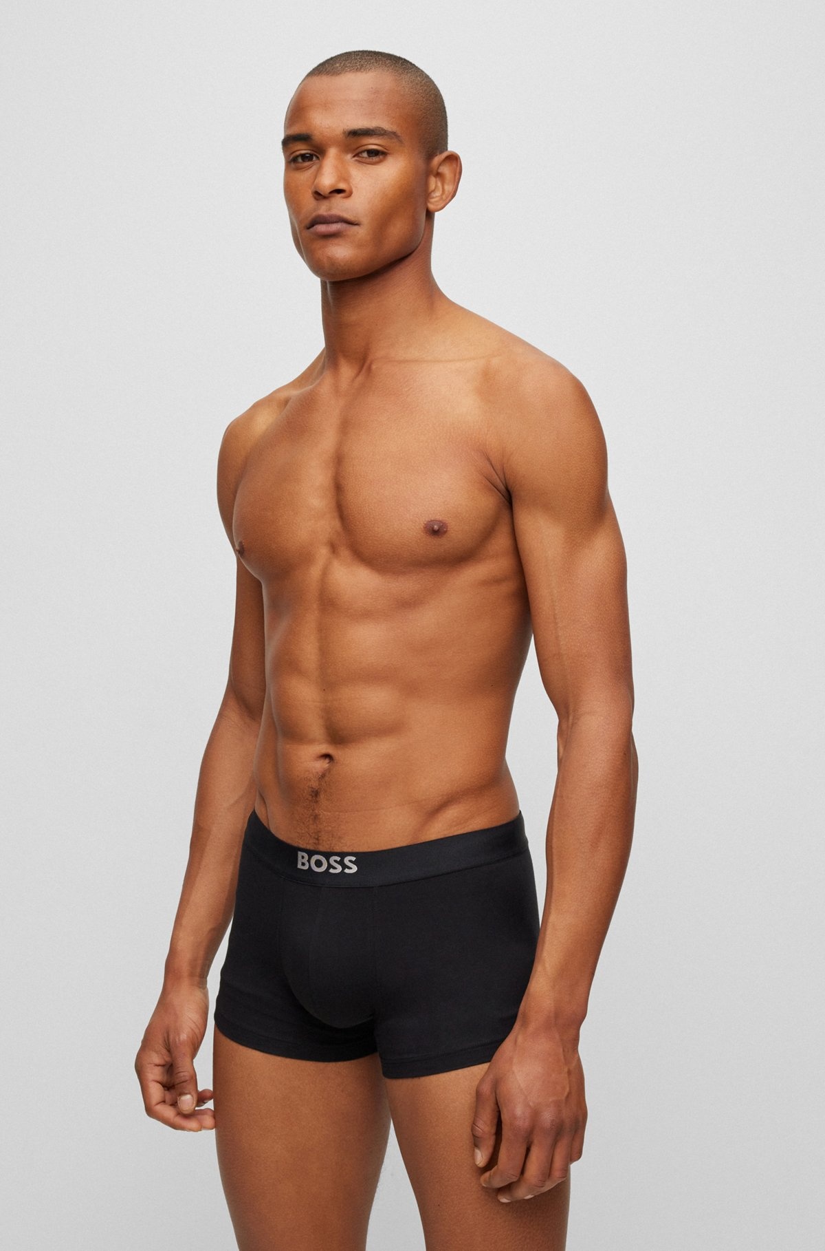 TWO-PACK OF STRETCH-COTTON TRUNKS WITH METALLIC BRANDING - 2