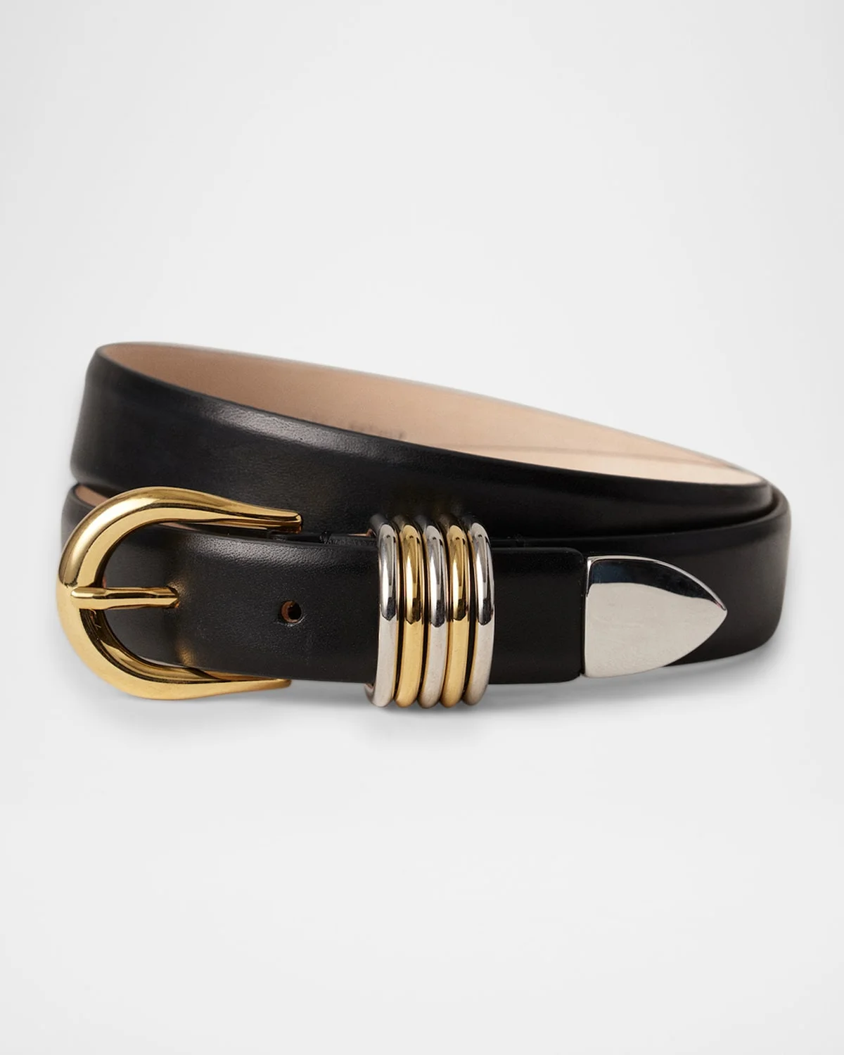 Hollyhock Mix Metal Leather Belt - 1